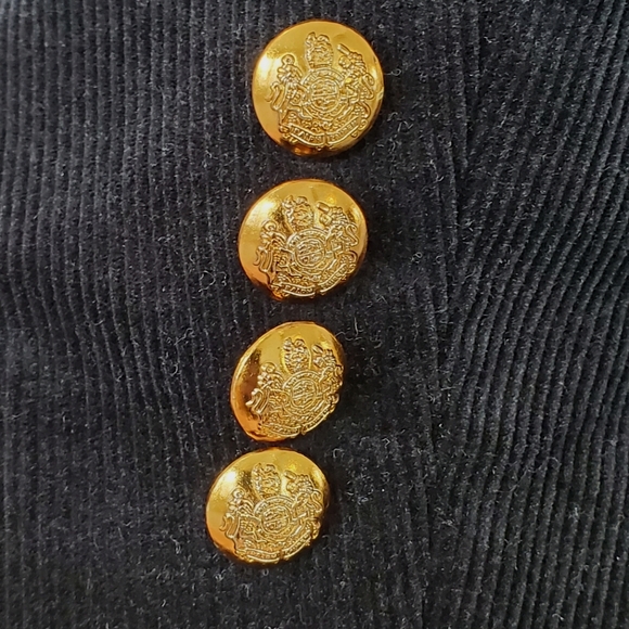 Lauren by Ralph Lauren Logo Crest Corduroy Blazer 14W Black - Picture 7 of 12